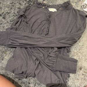 Anthropologie Gray Long Sleeve Top